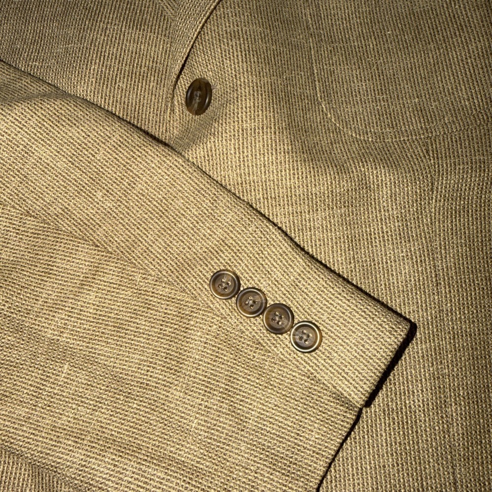 VTG Ralph Lauren Glen Plaid Blazer 42 T Silk Wool And Linen Blend Light Weight - Picture 3 of 11